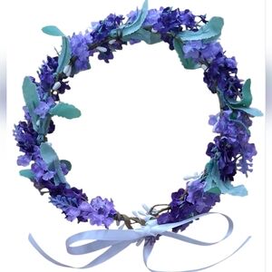 Amazon Purple Floral Hair Wreath